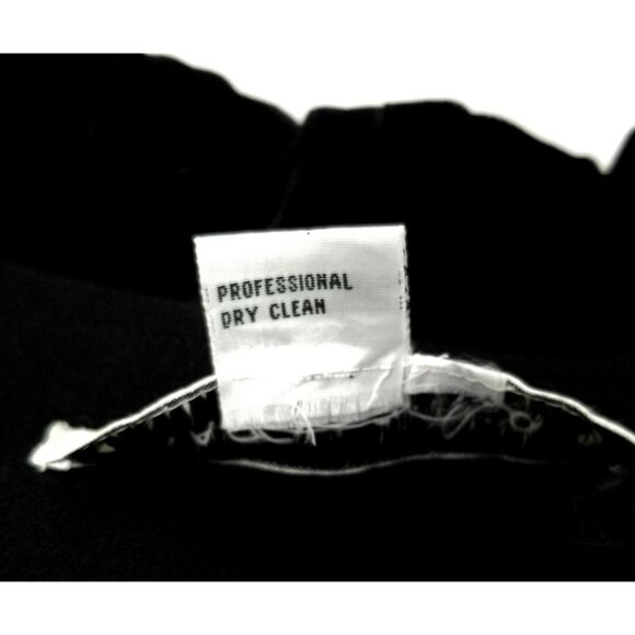 Nancy Johnson Vintage Black Wool Dress S M Velvet Collar Beaded Embellished Long - Picture 10 of 10